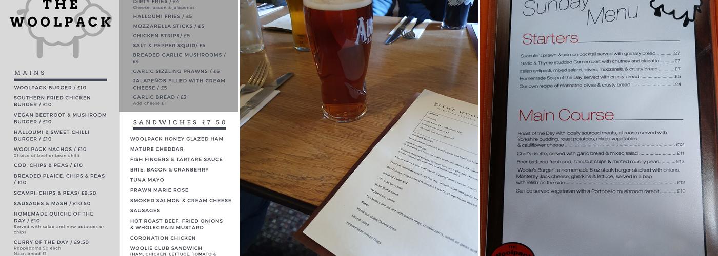 The Woolpack Menu