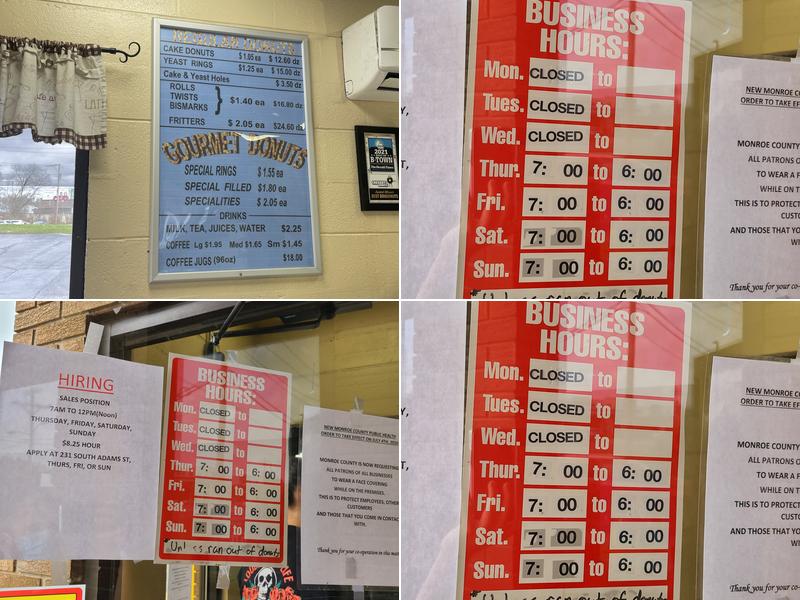 Cresent Donut Menu