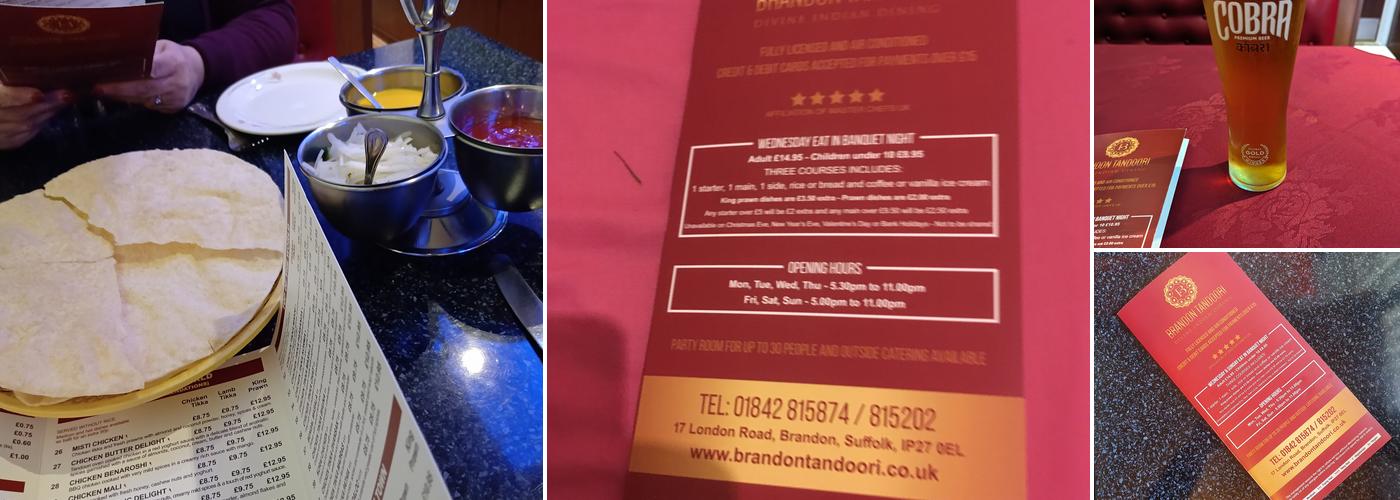 Brandon Tandoori Menu