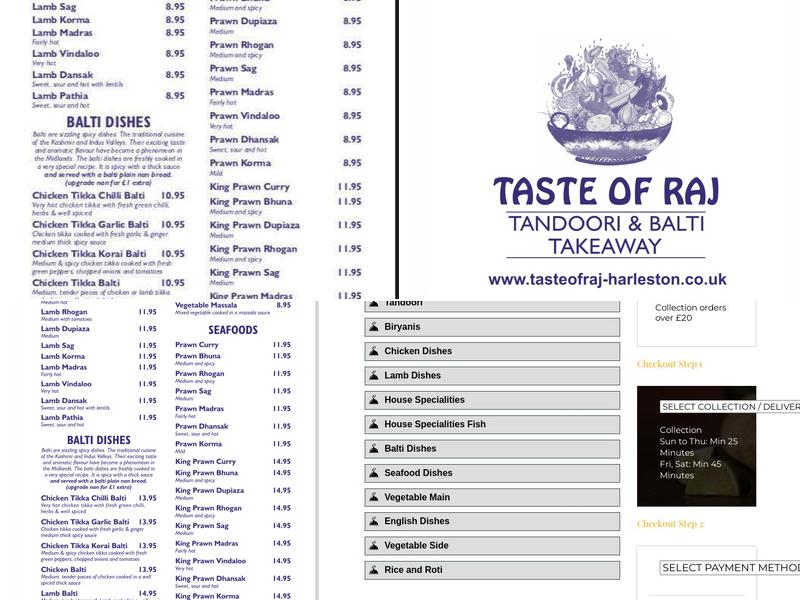 Taste Of Raj Menu
