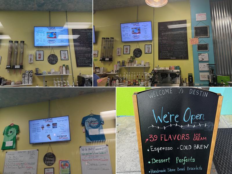 The Cone Ice Cream and Coffee Menu