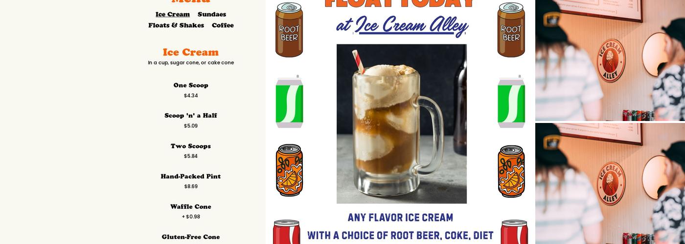 Ice Cream Alley Menu