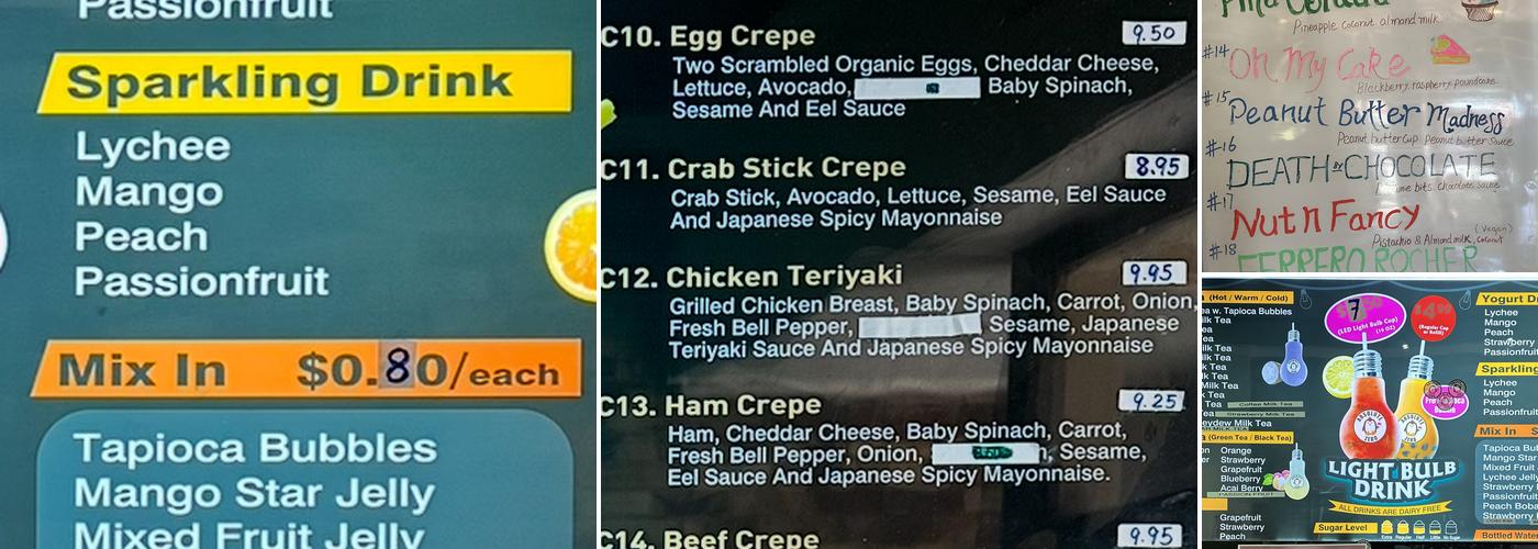Absolute Zero Menu