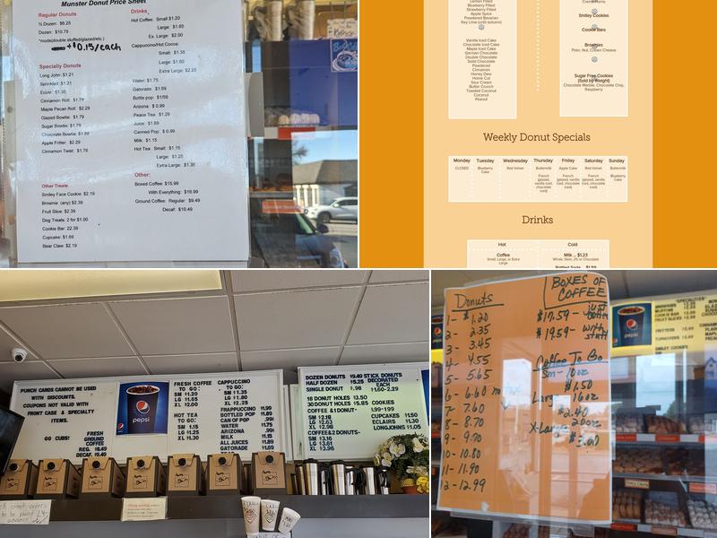 Munster Donut Menu