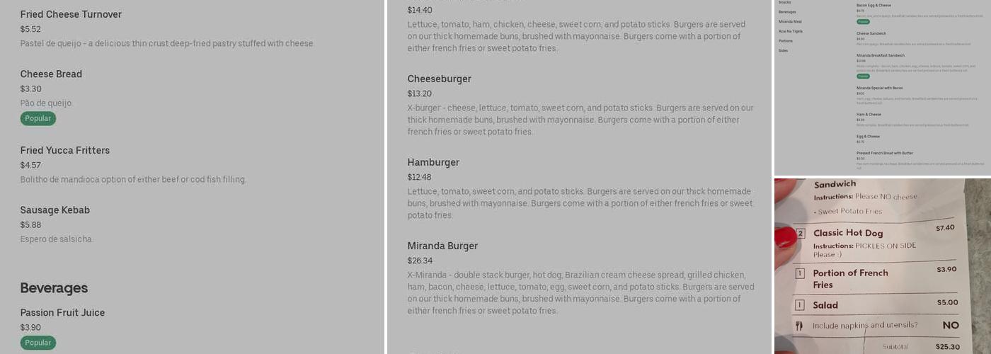 Miranda Bread Menu