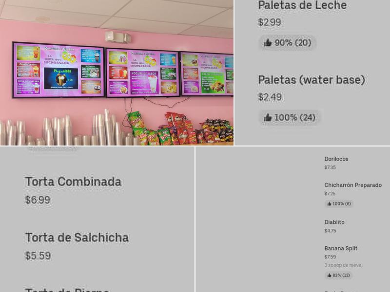 Paleteria Y Neveria La Original De Michoacan Menu