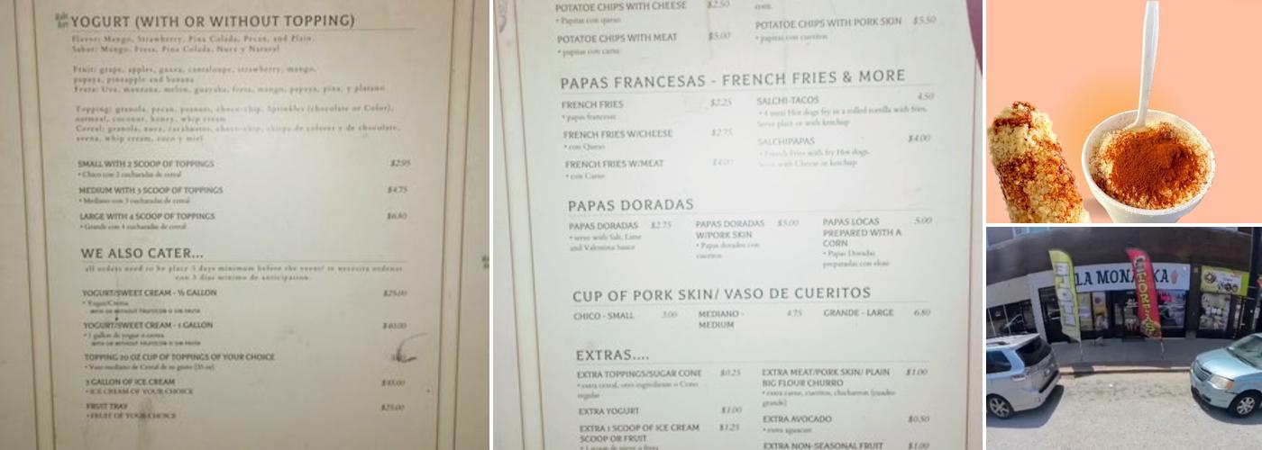 Paleteria La Monarka Menu