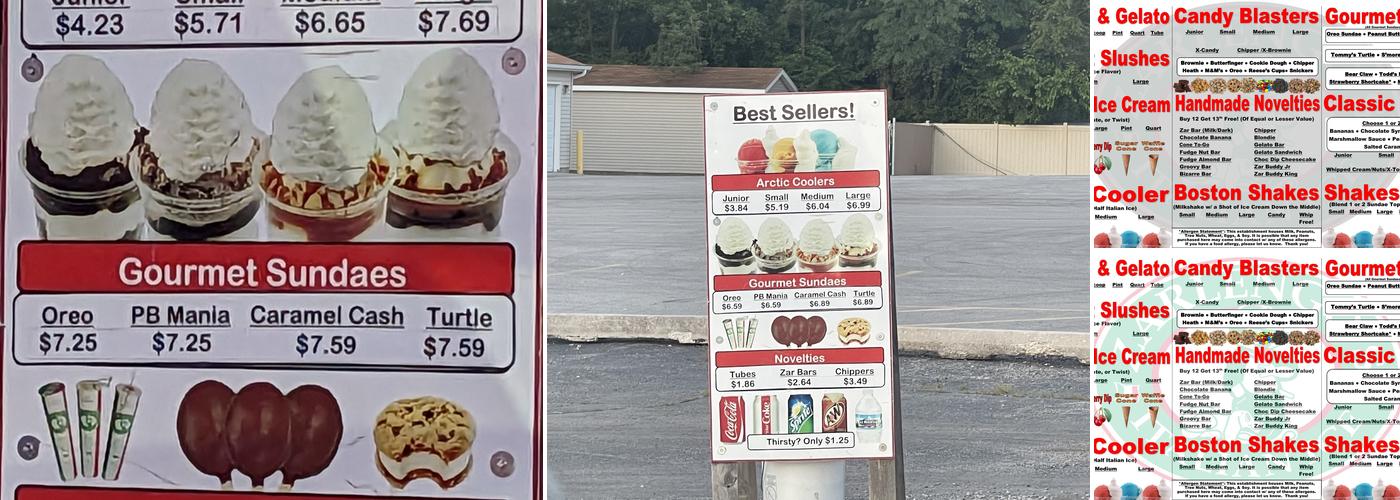 Zarlengo's Soft Serve Menu