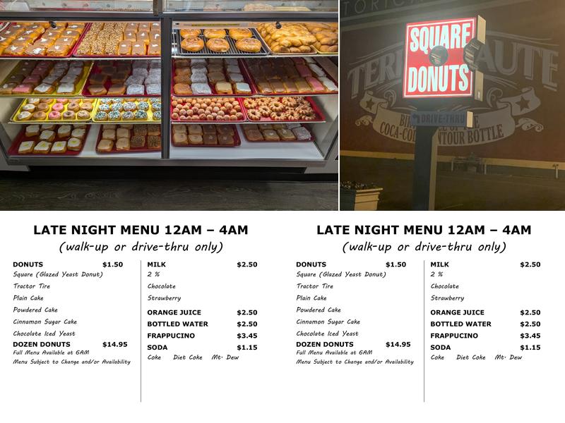Square Donuts Inc Menu