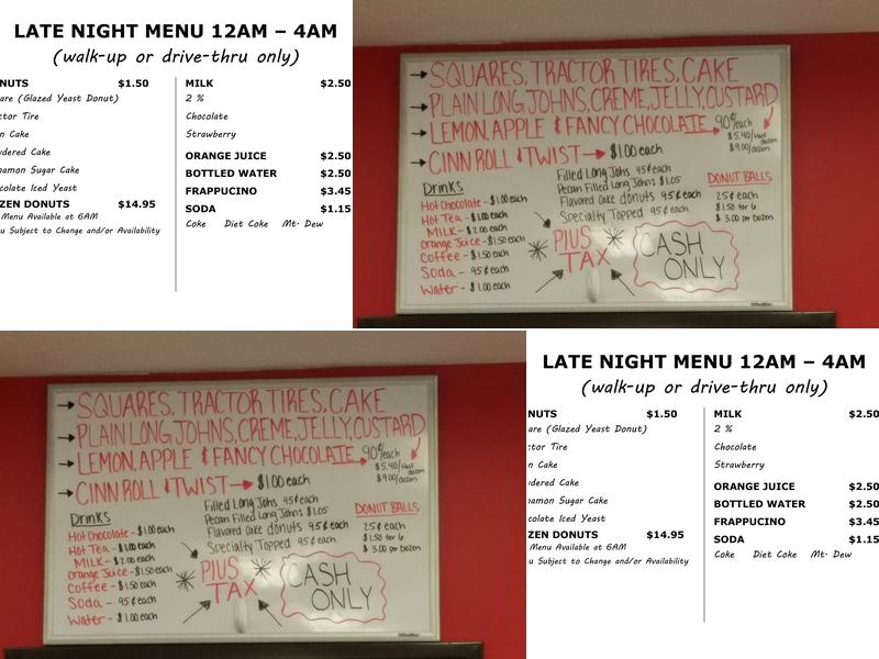 Square Donuts Inc Menu