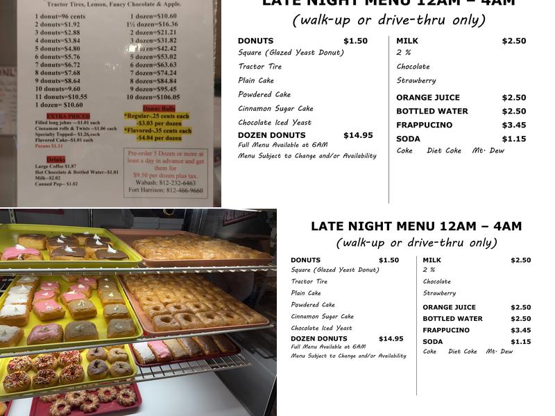 Square Donuts Menu