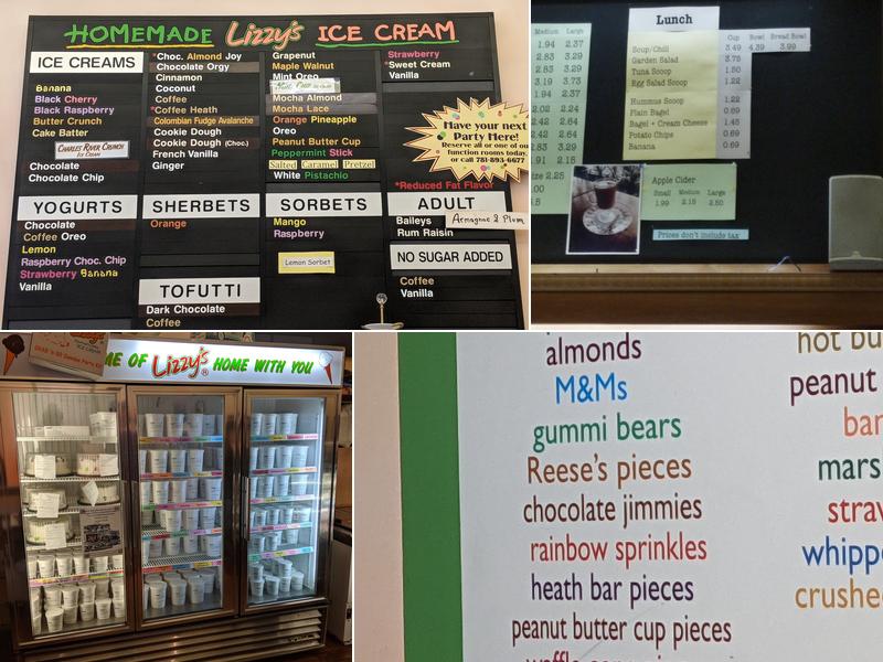 Lizzy's Homemade Ice Cream Menu