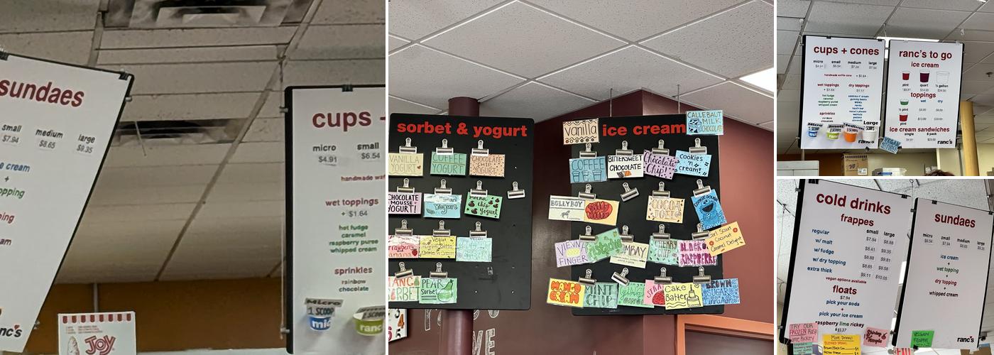 Rancatore's Ice Cream and Yogurt Menu