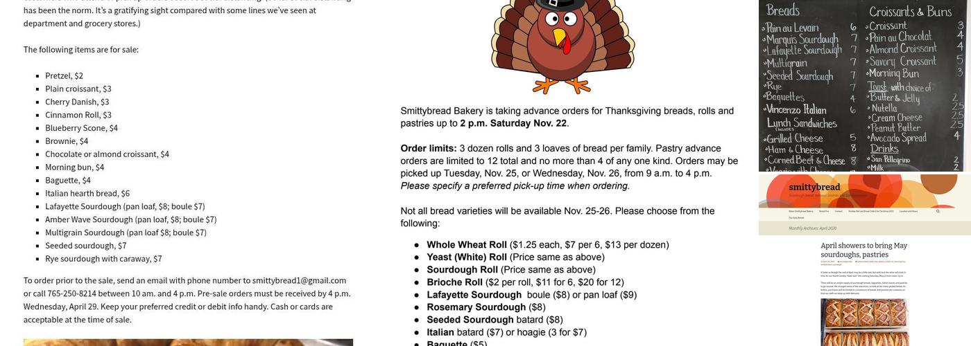 Smittybread Menu
