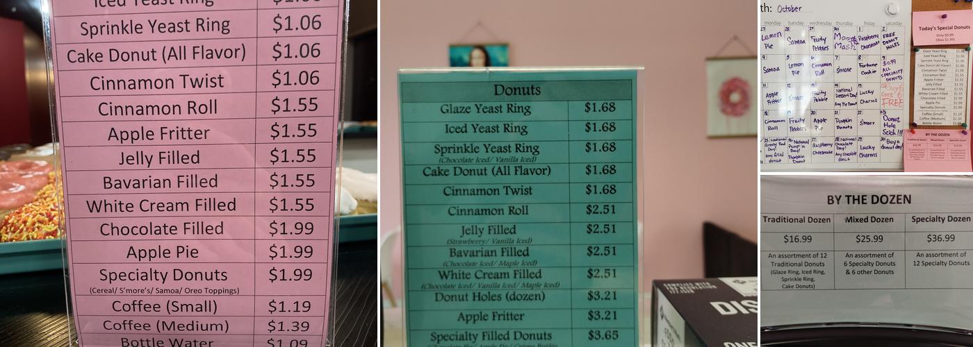 Hammer Donuts Menu