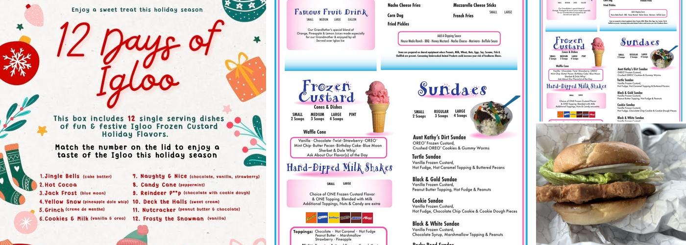 Igloo Frozen Custard Menu
