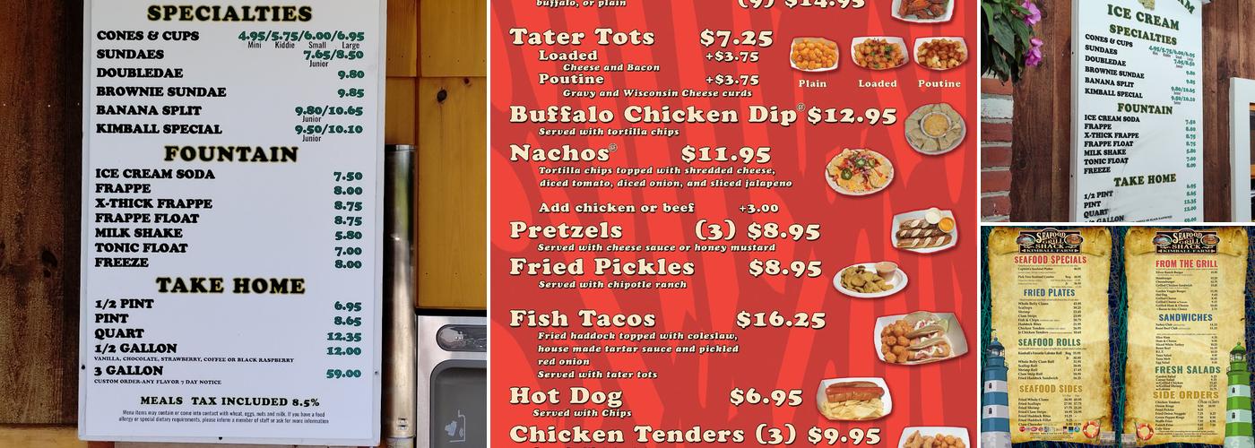 Kimball Farm Jaffrey Menu