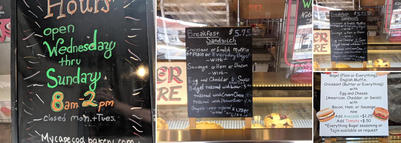 Becky's Bakery Menu