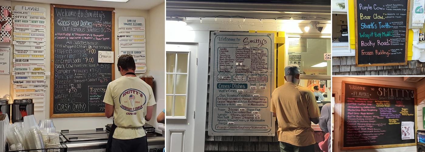 Smitty's Homemade Ice Cream Menu