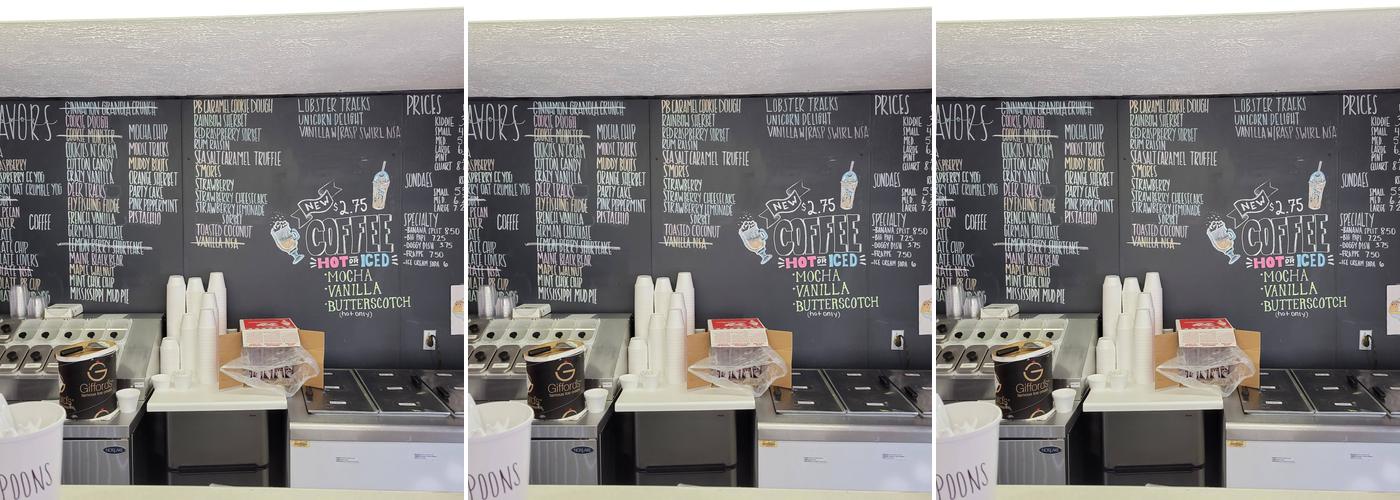 Jimmie's Ice Cream Menu