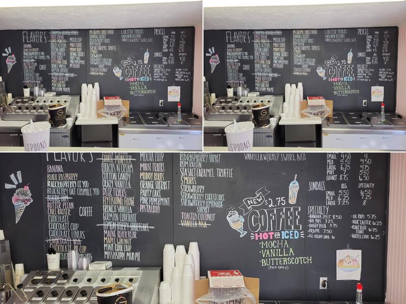 Jimmie's Ice Cream Menu