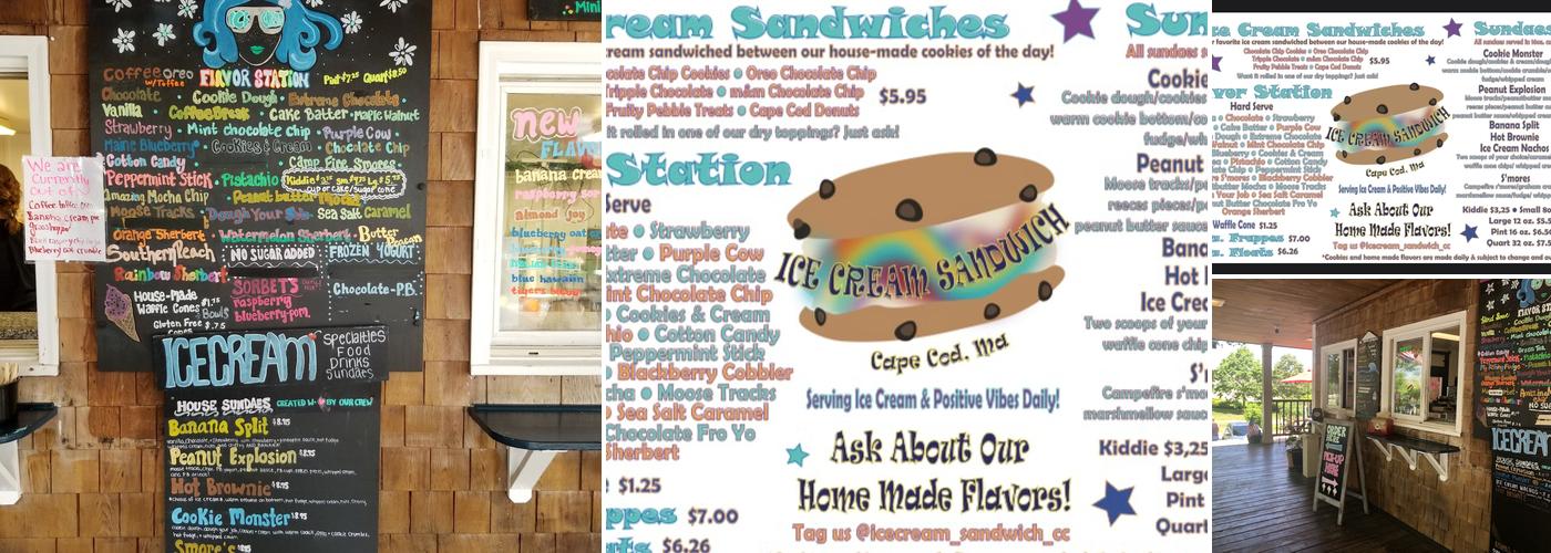 Ice Cream Sandwich Menu