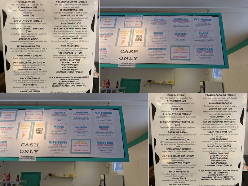 Vineyard Scoops Menu