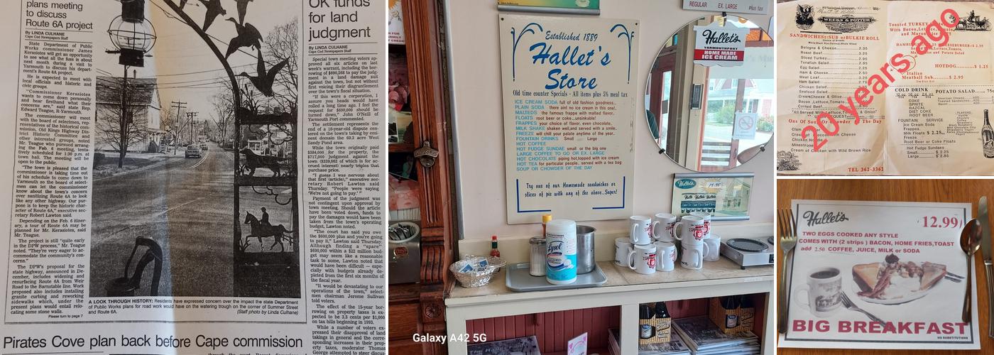 Hallet's Store Menu