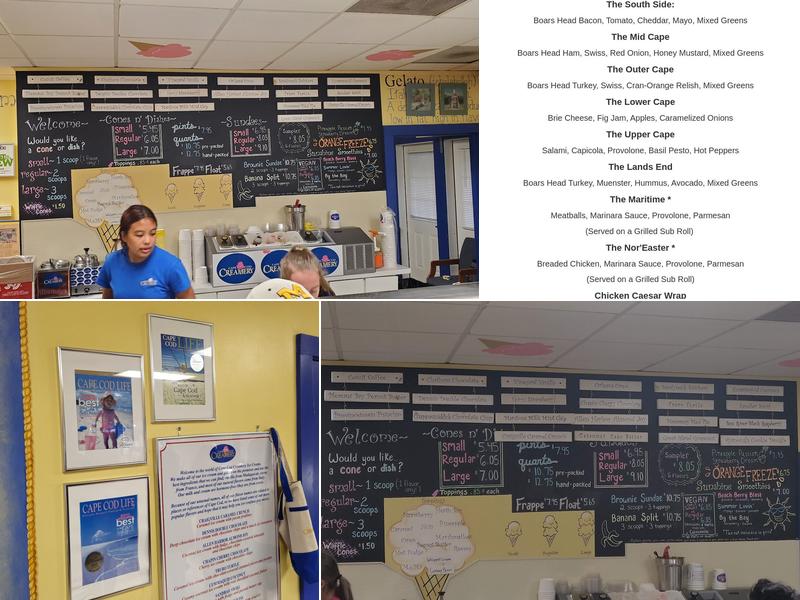 Cape Cod Creamery Menu