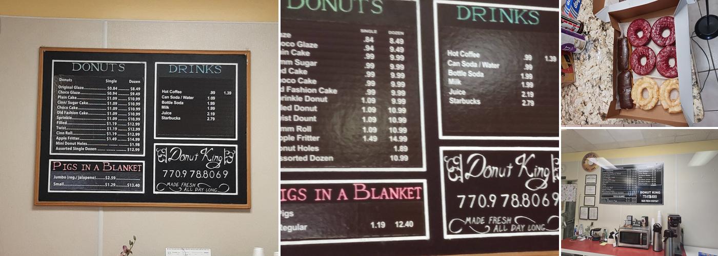 Donut King Menu
