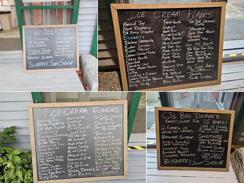 CJ's Big Dipper Menu