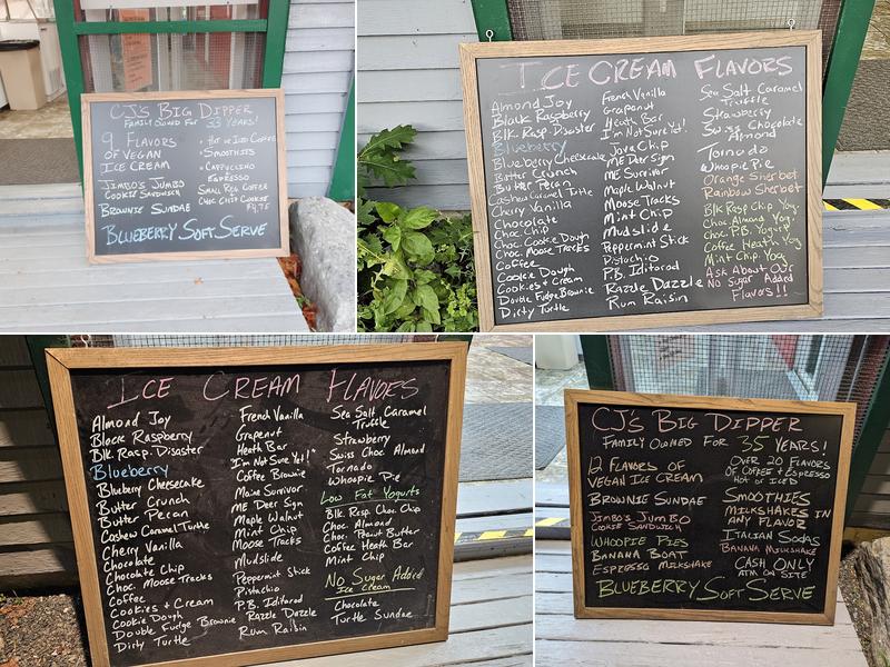 CJ's Big Dipper Menu