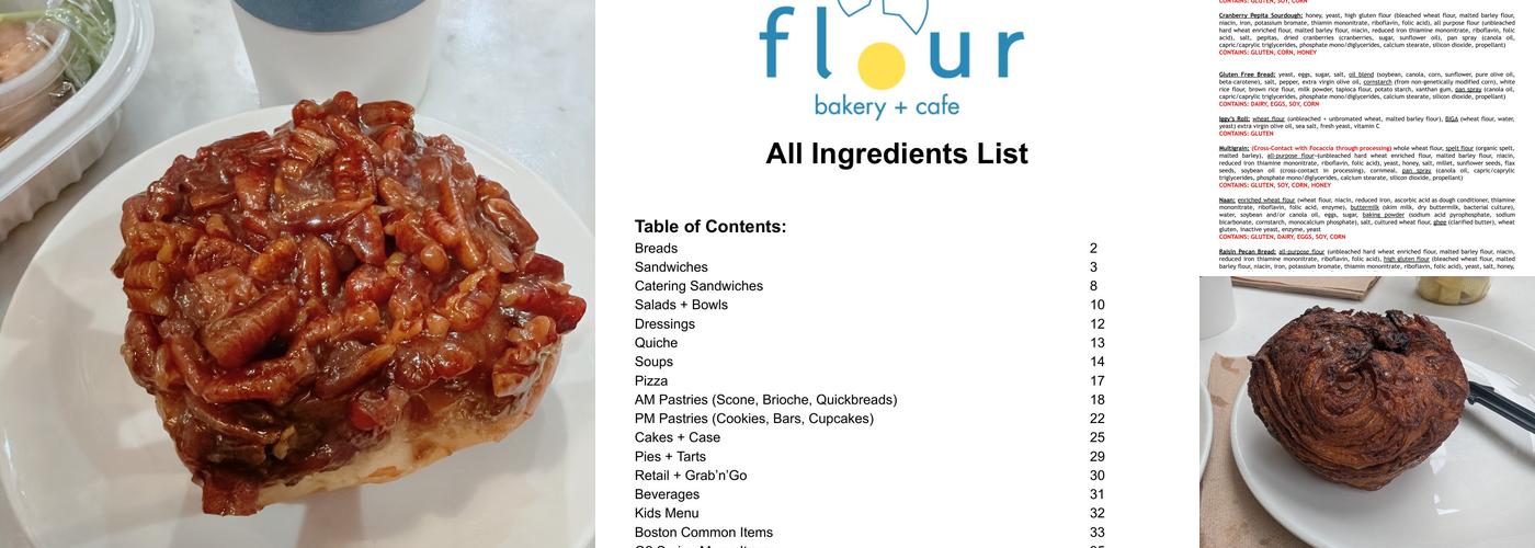 Flour Bakery + Cafe Menu