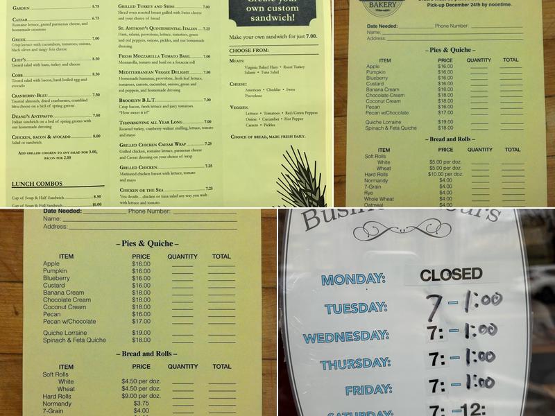 St Anthony's Bakery Menu