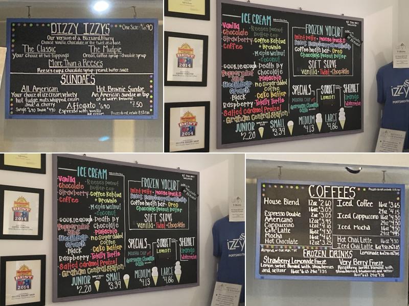 Izzy's Frozen Yogurt & Ice Cream Menu