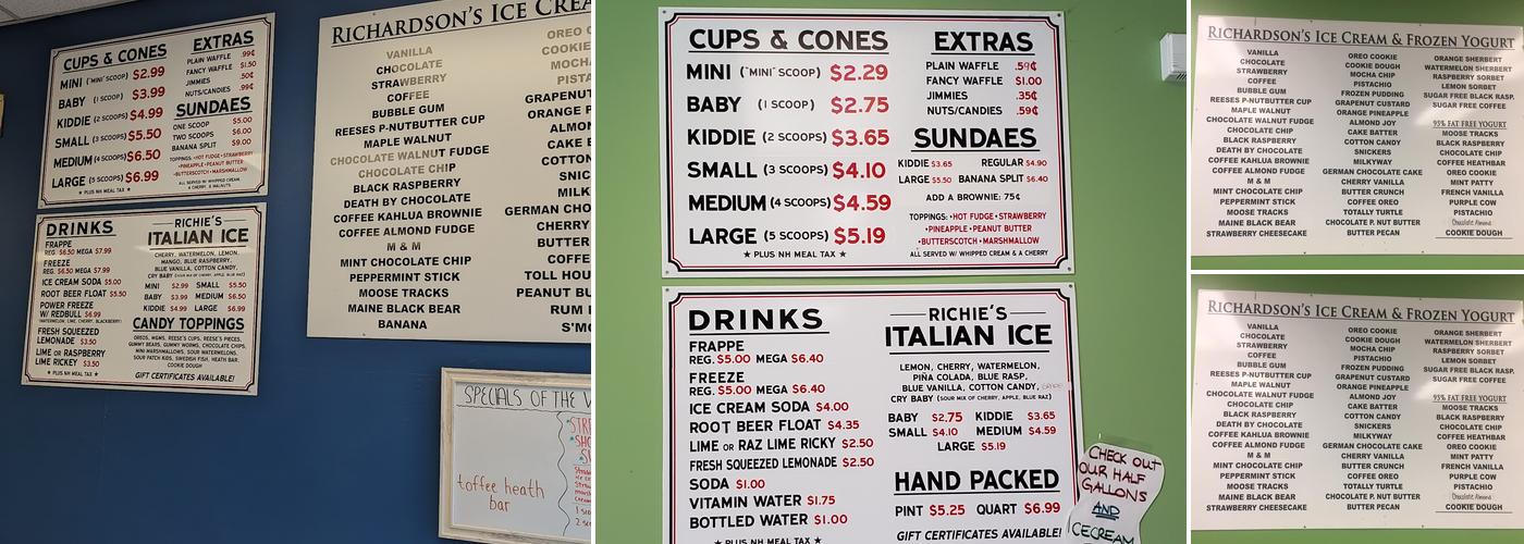 Stillwells Ice Cream Hampton Menu