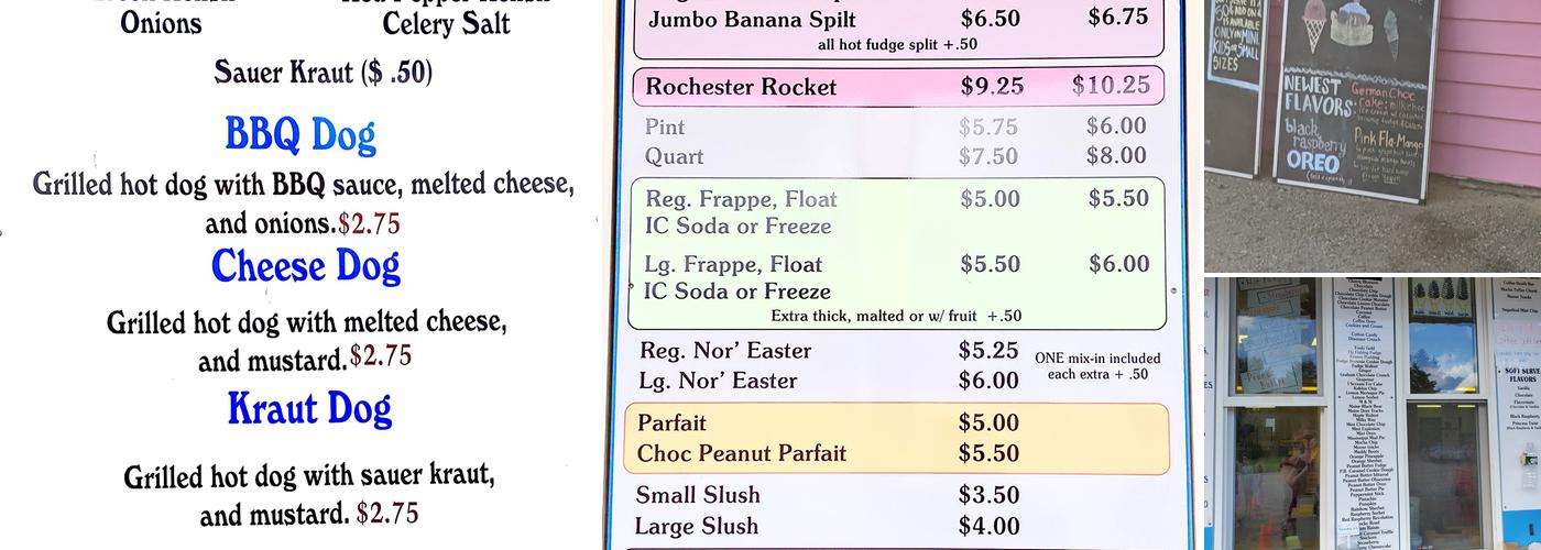 Golicks Dairy Bar Menu