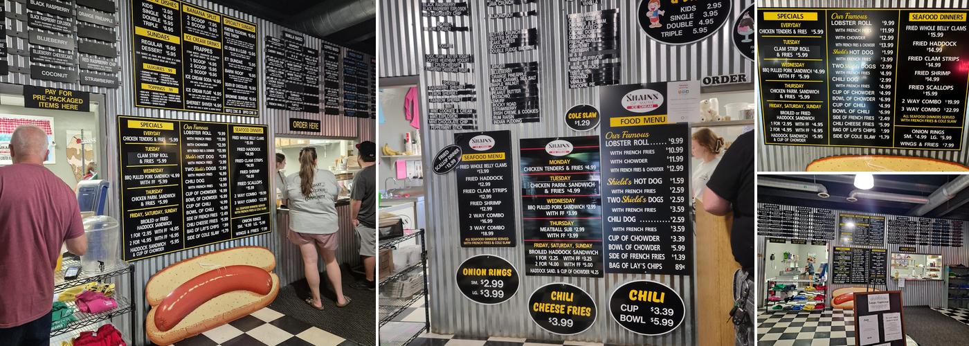 Shain's of Maine Menu