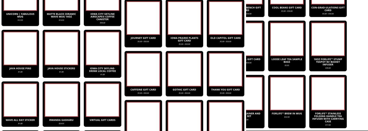 Java House Bakery Menu