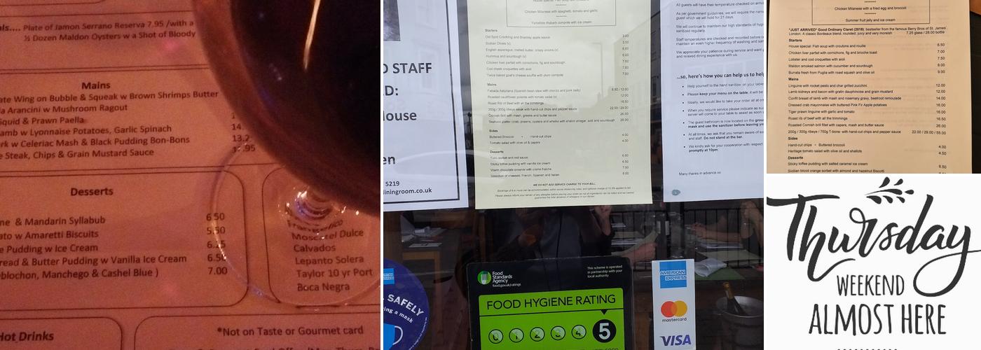 Rick’s Dining Room Menu