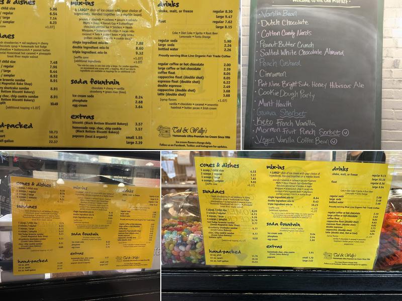 Ted & Wally's Ultra-Premium Ice Cream Menu