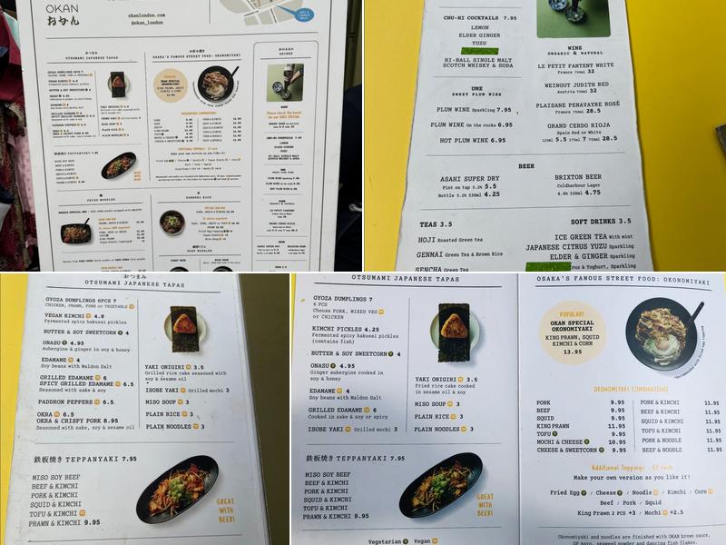 OKAN Brixton Village Menu