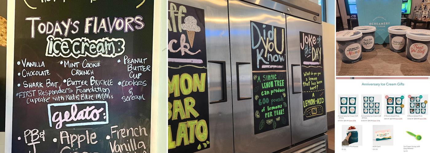 eCreamery Ice Cream & Gelato Menu
