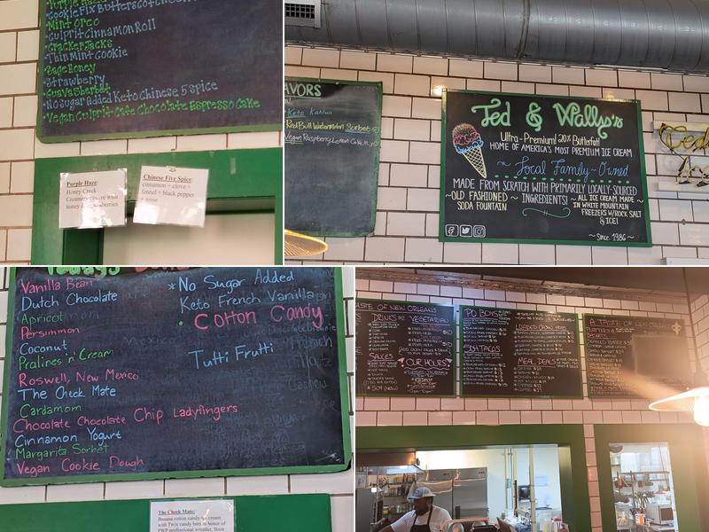 Ted & Wally's Ultra Premium Ice Cream Menu