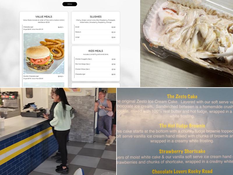 Zesto Ice Cream & Grill Menu