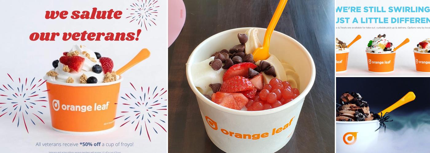Orange Leaf Frozen Yogurt Menu