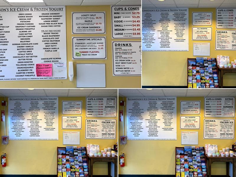 Stillwells Ice Cream Menu