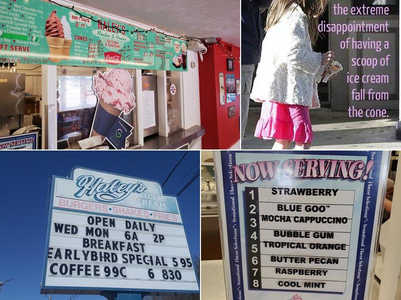 Haley's Ice Cream Menu