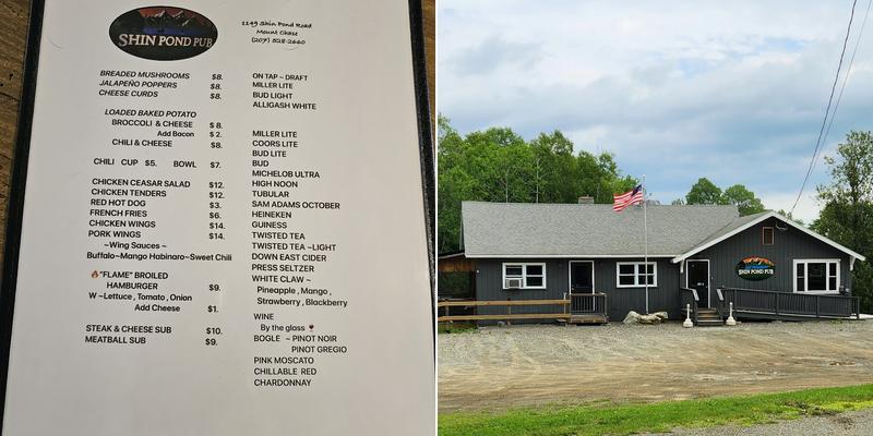 Shin Pond Pub Menu
