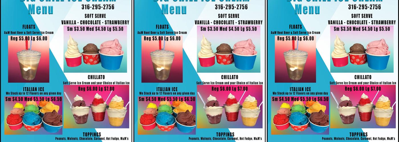 Big Chill Ice Cream Menu